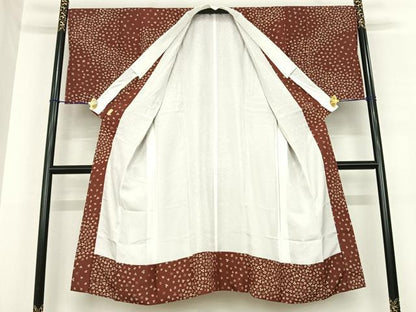 平和屋着物●長襦袢　袷　舞花文　正絹　逸品　AABE5829fy