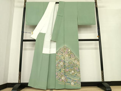 平和屋着物●越後十日町の一流染匠　桐屋・翠山工房　徳永憲峯　訪問着　絞り　辻が花　正絹　逸品　AABE5832fy