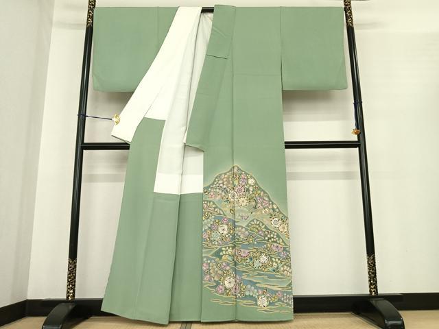 平和屋着物●越後十日町の一流染匠　桐屋・翠山工房　徳永憲峯　訪問着　絞り　辻が花　正絹　逸品　AABE5832fy