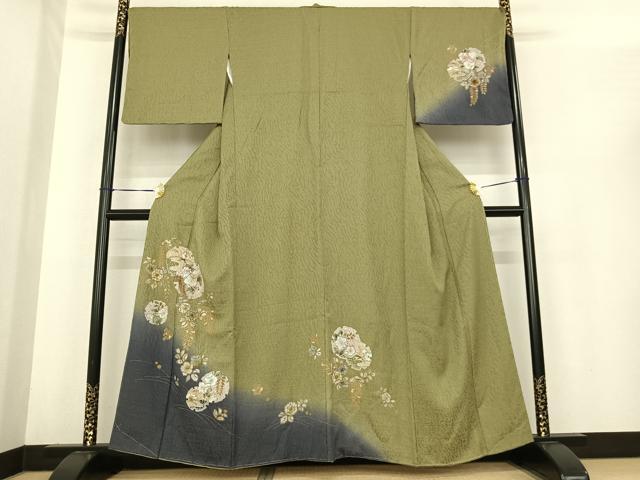 平和屋着物●訪問着　絞り　辻が花　金彩　正絹　逸品　未使用　AABE5833fy