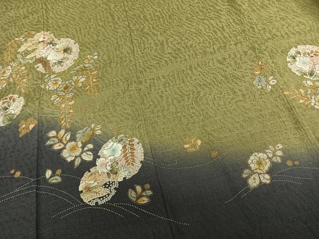 平和屋着物●訪問着　絞り　辻が花　金彩　正絹　逸品　未使用　AABE5833fy