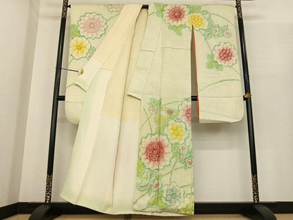 平和屋着物●豪華振袖　総絞り　草花文　正絹　逸品　AABE5834fy