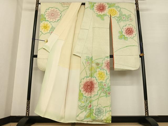 平和屋着物●豪華振袖　総絞り　草花文　正絹　逸品　AABE5834fy