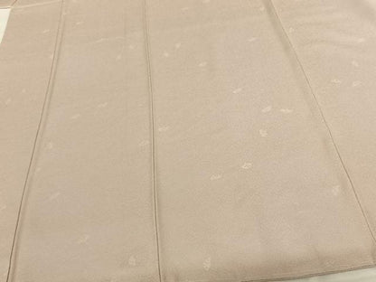 平和屋着物●上質な色無地　銀杏地紋　灰梅色　正絹　逸品　未使用　AABE5839fy