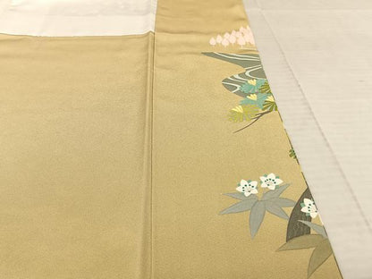 平和屋着物●訪問着　友禅　作家物　一峰　花鳥文　正絹　逸品　AABE5840fy