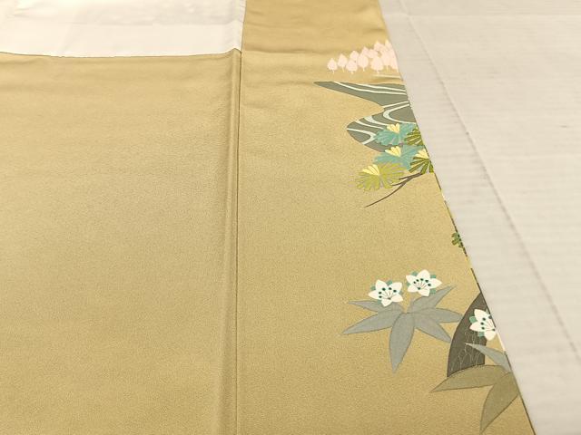 平和屋着物●訪問着　友禅　作家物　一峰　花鳥文　正絹　逸品　AABE5840fy