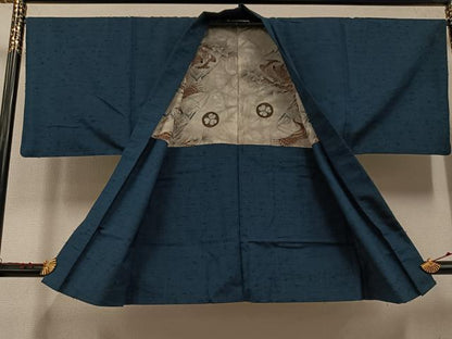 平和屋着物●男性　紬　アンサンブル　色無地　褐返し色　正絹　逸品　AABE5849ph
