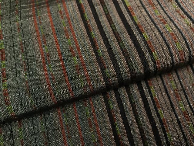 平和屋着物●上質な紬　間道　正絹　逸品　AABE5854ph