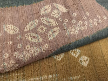 平和屋着物●訪問着 紬地 絞り 流水文 正絹 逸品 AABE5874ph