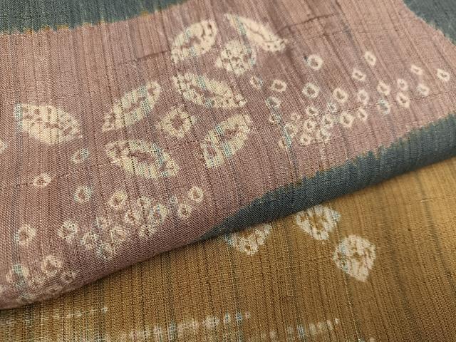 平和屋着物●訪問着 紬地 絞り 流水文 正絹 逸品 AABE5874ph