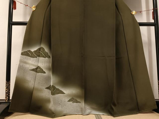 平和屋着物●訪問着 絞り 重ね山文 暈し染め 正絹 逸品 AABE5881ph
