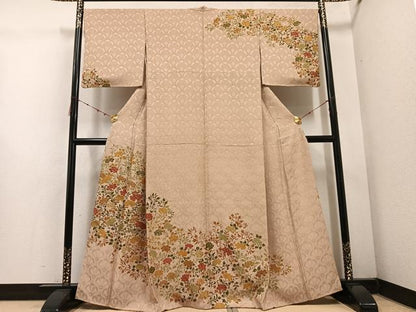 平和屋着物●訪問着　花唐草文　金彩　正絹　逸品　AABE5897ph