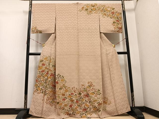 平和屋着物●訪問着　花唐草文　金彩　正絹　逸品　AABE5897ph