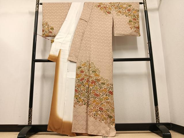 平和屋着物●訪問着　花唐草文　金彩　正絹　逸品　AABE5897ph