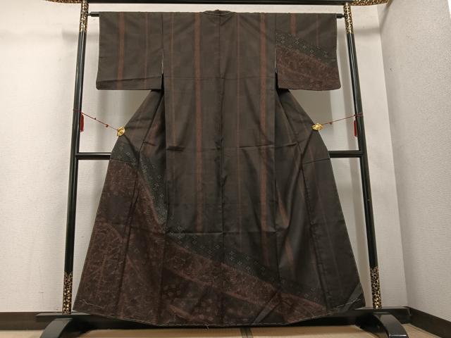 平和屋着物●本場大島紬　訪問着　絞り　花唐草文　正絹　逸品　未使用　AABE5914ph