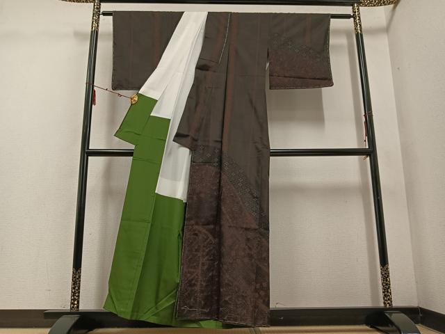 平和屋着物●本場大島紬　訪問着　絞り　花唐草文　正絹　逸品　未使用　AABE5914ph