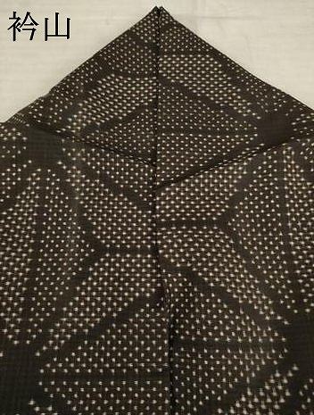 平和屋着物●上質な紬　麻の葉文様　正絹　逸品　AABE5928ck