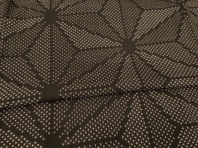 平和屋着物●上質な紬　麻の葉文様　正絹　逸品　AABE5928ck