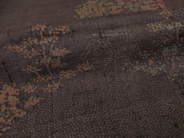 平和屋着物●上質な紬　風景文　正絹　逸品　AABE5940ck