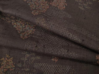 平和屋着物●上質な紬　風景文　正絹　逸品　AABE5940ck