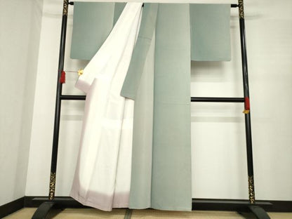 平和屋着物●上質な小紋　間道　正絹　逸品　AABE5944ck