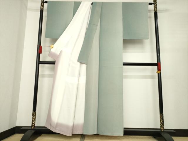 平和屋着物●上質な小紋　間道　正絹　逸品　AABE5944ck