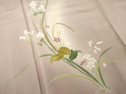 平和屋着物●訪問着　草花文　暈し染め　正絹　逸品　AABE5945ck