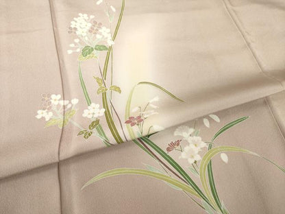 平和屋着物●訪問着　草花文　暈し染め　正絹　逸品　AABE5945ck
