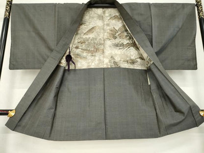平和屋着物●男性　本場大島紬　アンサンブル　亀甲文　正絹　逸品　AABE5953ck