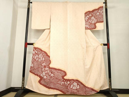 平和屋着物●訪問着 総絞り 流水文 正絹 逸品 AABE5959ck