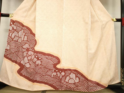 平和屋着物●訪問着 総絞り 流水文 正絹 逸品 AABE5959ck