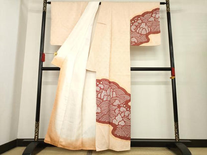 平和屋着物●訪問着 総絞り 流水文 正絹 逸品 AABE5959ck