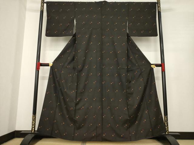 平和屋着物●上質な紬　十字絣　正絹　逸品　AABE5972ck 平和屋着物○上質な紬 十字絣 正絹 逸品 AABE5972ck