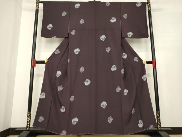 平和屋着物●上質な小紋　枝花文　金彩　正絹　逸品　未使用　AABE5975ck