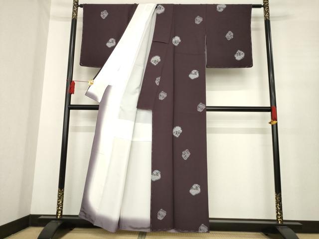 平和屋着物●上質な小紋　枝花文　金彩　正絹　逸品　未使用　AABE5975ck