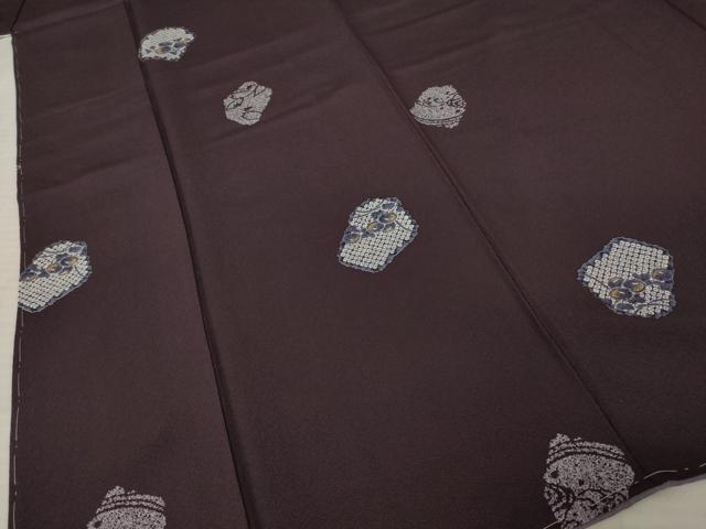 平和屋着物●上質な小紋　枝花文　金彩　正絹　逸品　未使用　AABE5975ck