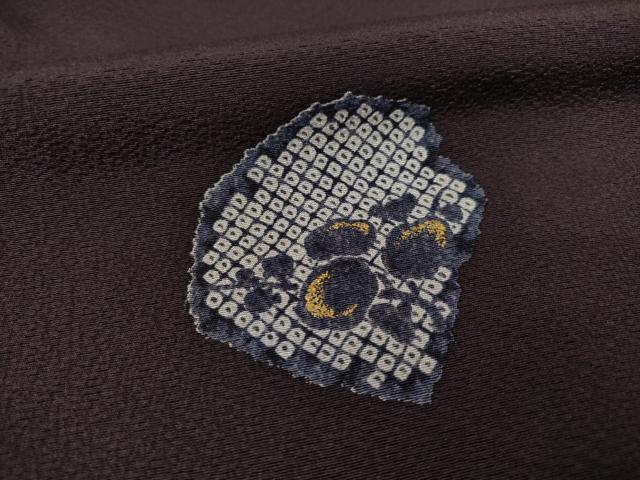 平和屋着物●上質な小紋　枝花文　金彩　正絹　逸品　未使用　AABE5975ck