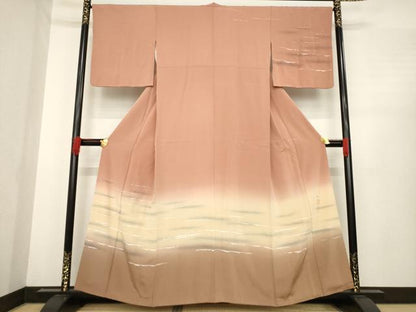 平和屋着物●日本画家　水嶋征夫　訪問着　さざなみ　暈し染め　正絹　逸品　AABE5999ck