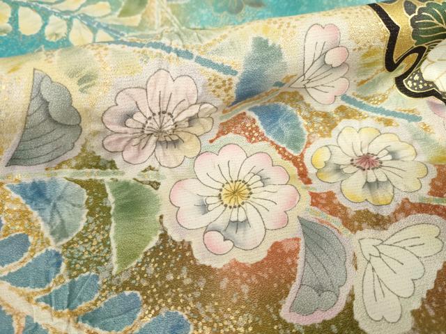 平和屋着物●豪華振袖　雪輪重ね花文　正絹　逸品　AABE0276ck 平和屋着物○豪華振袖 雪輪花文 正絹 逸品 AABE6000ck