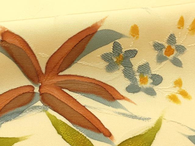 平和屋着物■上質な小紋 地紋起こし 草花 正絹 逸品 AABE6002sx