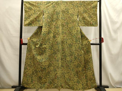 平和屋着物■上質な小紋 型染め 花尽くし 正絹 逸品 AABE6009sx