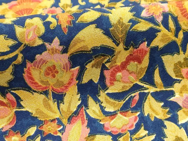 平和屋着物■上質な小紋 更紗花文 正絹 逸品 AABE6015sx
