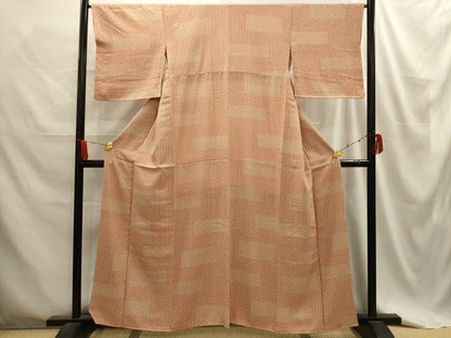 平和屋着物■上質な小紋　麻の葉文様　正絹　逸品　AABE6025sx