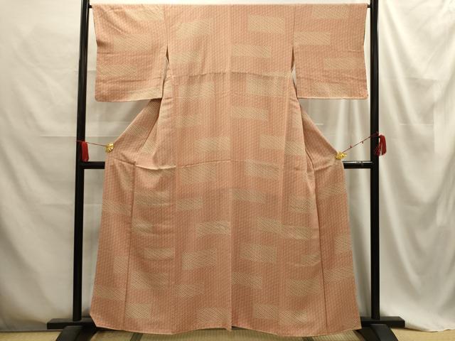 平和屋着物■上質な小紋　麻の葉文様　正絹　逸品　AABE6025sx