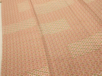 平和屋着物■上質な小紋　麻の葉文様　正絹　逸品　AABE6025sx