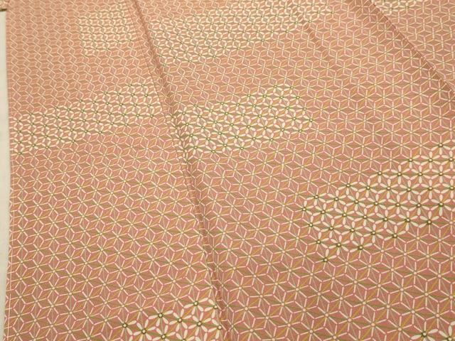 平和屋着物■上質な小紋　麻の葉文様　正絹　逸品　AABE6025sx