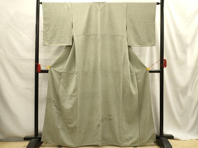平和屋着物■色留訪問着　総刺繍　吹寄せ文　松ぼっくり　金糸　正絹　逸品　AABE6029sx