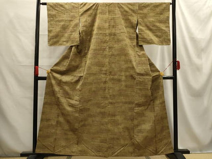平和屋着物■上質な紬 亀甲文 正絹 逸品 AABE6095sx