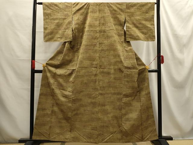 平和屋着物■上質な紬 亀甲文 正絹 逸品 AABE6095sx