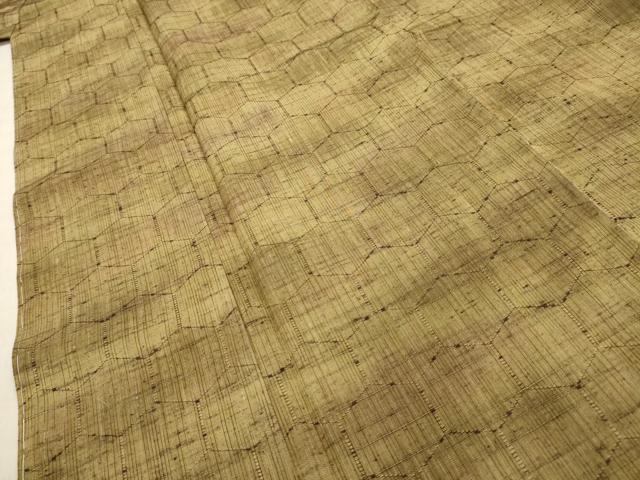 平和屋着物■上質な紬 亀甲文 正絹 逸品 AABE6095sx
